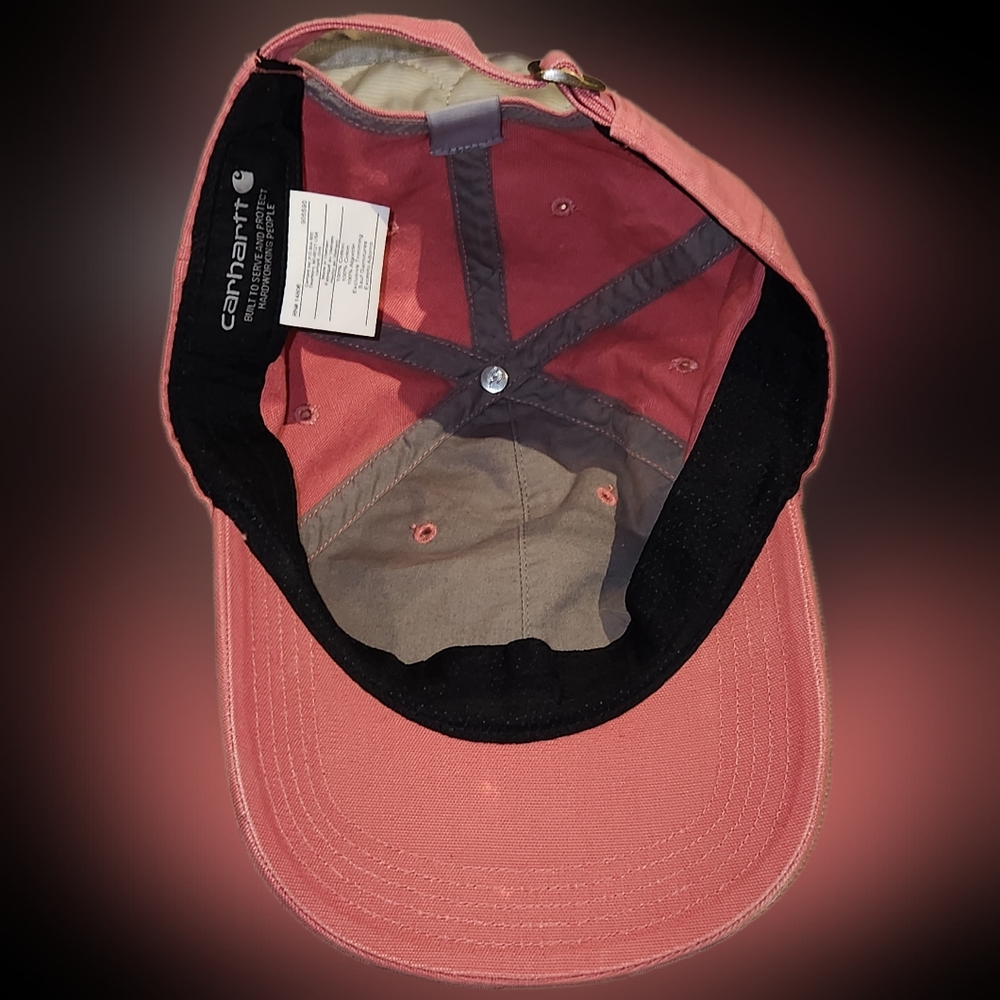 Carhartt Womens Pink & White Canvas Script Graphic Classic Ball Cap One Size - Picture 4 of 8